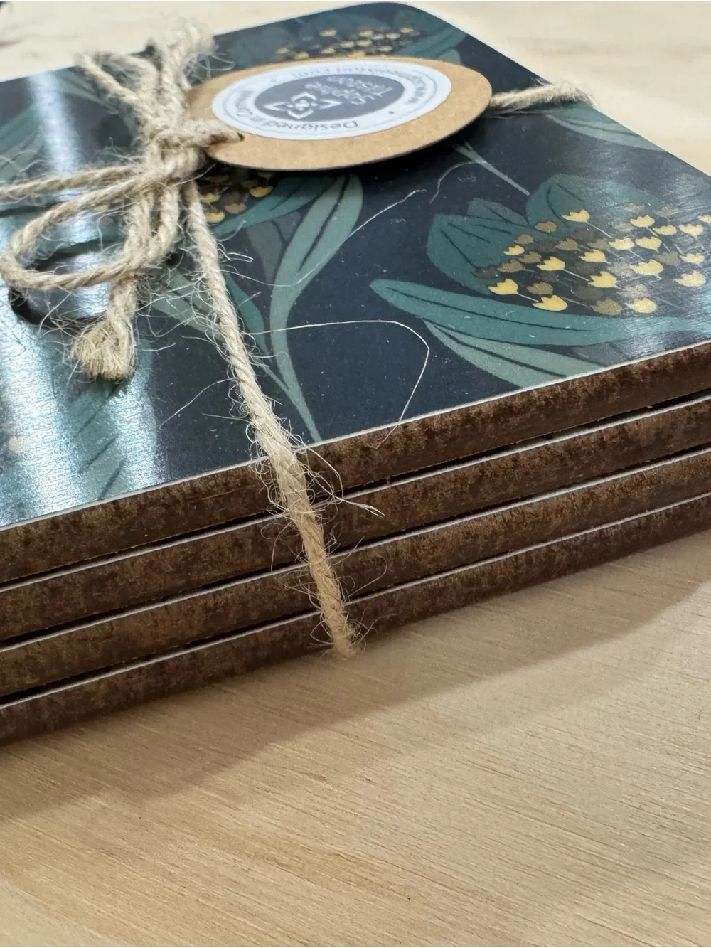 Dark Green Floral Sophie Tilson Coasters - Set
